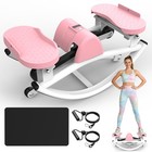 Lateral Stepper For Exercise-rocking Stepper Machine With Resistance Bands Pink