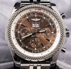 Breitling Bentley 6 75 Brown Dial  11k Msrp Rare Red Date Bracelet Steel A44362