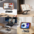 Book Stand For Reading  Adjustable Book Holder With 360   Rotating Bases  Foldabl