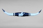 Lh57 Mounted Longhorn Art   Western D  cor   5  2  Polished Horns And Cowhide