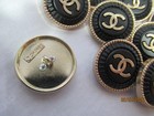 Lot Of Ten 23 Mm Designer Cc Button Gold Tone Chanel 10 Buttons