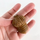 Antique Sewing Carved Tagua Nut Acorn Design Thimble Case Vintage Victorian