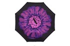 Purple Inverted Umbrella Windproof Reversable Double Layer With C-shaped Handle