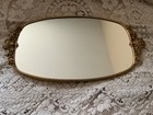 Vtg Signed Matson Gold Ormalu Vanity Tray Mirror  Flower Basket 1 0 1 4  X 19 