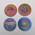 Lot Of 4  Vintage Continental Airlines 747 Cardboard Coasters 1960s Mod Pacific