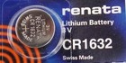 Cr 1632 Renata Watch Battery 5 Piece  Ecr1632 Free Shipping Authorized Seller 