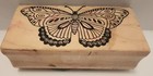 Butterfly Rubber Ink Stamp Wooden Block Paper Crafting New Clean Design