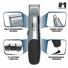 Wahl Groomsman Rechargeable Beard Trimmer Kit For Mustaches  Silver black 