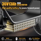 Askgo Electric Scooter  500w Motor  14  Tires  22mph 30miles Long Range  48v 10 