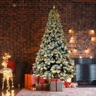 6ft Pre-lit Christmas Tree Snow Flocked Xmas Decor With 550 Led Light 8 Modes