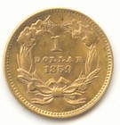 1859  1 Gold Princess Type  One Dollar Type 3  Lustrous Au-unc Details