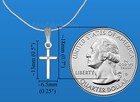 925 Sterling Silver Small Tiny Cross Charm Pendant Necklace