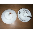 Vintage Lefton China 25th Anniversary Candle Holder Set White Silver Trim 6940