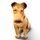 Vtg 40s Made In Japan Airedale Terrier Figurine Ceramic Dog Statue Seated Brown