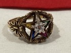 Vintage Order Of The Eastern Star 10k Solid Yellow Gold Fatal Band Ring Size 8 5