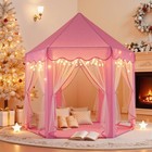 Princess Castle Tent For Girls Fairy Play Tents For Kids Hexagon Playhouse Wi   