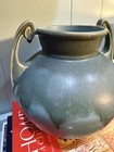 Vintage Roseville Large Art Pottery Vase Carnelian I Teal Green Drip American