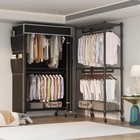 New 80  Portable Closet Wardrobe Clothes Rack Storage Organizer With Wheel cover