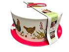 Paula Deen Pantryware Metal Cake And Pie Carrier  Garden Rooster Print  New