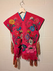 Child s Mexican Zinacantan Poncho Embroidered Tassels   Flowers Very Small 