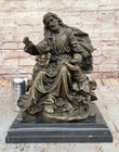 Art Deco Marble Bronze Sculpture Statue Figure Bible Jesus Angels Figurine Gift