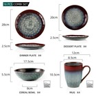 Vancasso Starry Dinnerware Set Red Stoneware Glazed Plates Bowls Mugs Set Of 16
