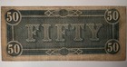 1864 Confederate 50 Dollar Note - Civil War Era Jefferson Davis