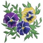 Pansy Flowers Applique Patch - Embroidered Gardening Badge 2 5   iron On 