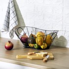 Homezone Black Handcrafted Wire Basket With Handles