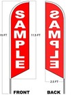 4 Less Co Now Open Windless Feather Swooper Flag Banner Sign 15ft Tall Pole Kit