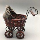 Vintage Victorian Baby Doll Carriage Stroller Buggy Wicker Rustic Decor