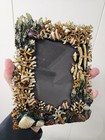 Rare  Vintage Enamel  Metal Picture Frame  Ocean  Sea  Fish  Coral  Fits 4 X 6