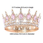 Pink Queen Crown For Women Crystal Tiara Rhinestone Wedding    