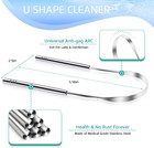 Tongue Scraper Stainless Steel Cleaner Set 4pcs Reusable Oral Hygiene Fresh Brea