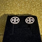 Tory Burch Miller Logo Circle Stud Earrings   Gold