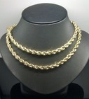 10k Gold Rope Chain 2mm-8mm Necklace 16-30 Inch Men Women Diamond Cut End Sale