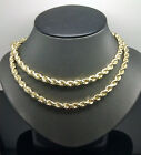 10k Gold Rope Chain 2mm-8mm Necklace 16-30 Inch Men Women Diamond Cut Real Sale