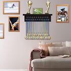 Medal Hanger Display  Non-slip Trophy Shelf With 25 Hooks  Wall Mount Ribbon Med