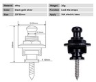 2 4 8 12 Guitar Bass Strap Lock Security Metal Fastener Strap Locks Metal Button