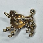Polka Dot Poodle Pin Vintage Brooch Goldtone Metal Dog Enamel Mcm