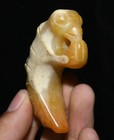 2 7  chinese Hongshan Culture Old Yellow Jade Carved Bamboo Joint Insect Pendant