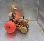 Fisher Price 1960   s Mighty Tractor Pull Along Wooden Toy  