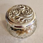 Vintage Avon Cut Glass Jar W Antique Mystery Jewelry Inside
