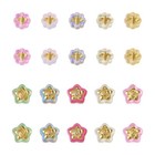 1box Transparent Star Flower Bee Spray Painted Glass Beads With Glitter Powder