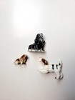 Vintage Porcelain Animals Lot  3 Mini Dogs  Spaniel  Basset  Terrier   pls Read