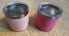 Yeti Rambler 14oz Mug Pink Stainless Steel Lid Coffee Cup Lot Of 2 Pair