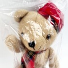 New Vtg Avon Christmas Holiday Brown Teddy Bear Plush Stuffed Animal Hat Scarf