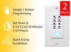 2 Wall Light fan Timer Switches 5-10-15-20-30 Minute  1-2-4 Hour Auto Countdown