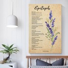 Poem On Death Epitaph By Merrit Malloy  2  Wall Art Canvas Poster - Office
