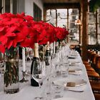 8 Pack Bulk Christmas Artificial Poinsettia Flowers Stem Bouquets Outdoors Wi   